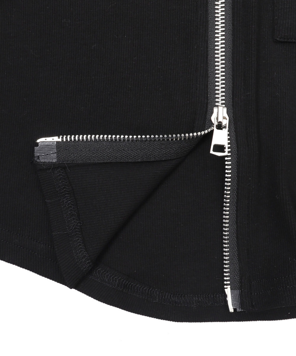 Wジップクロップドピチパーカー