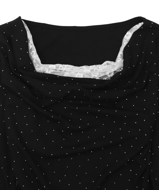 ビジューレースFレイヤードトップス