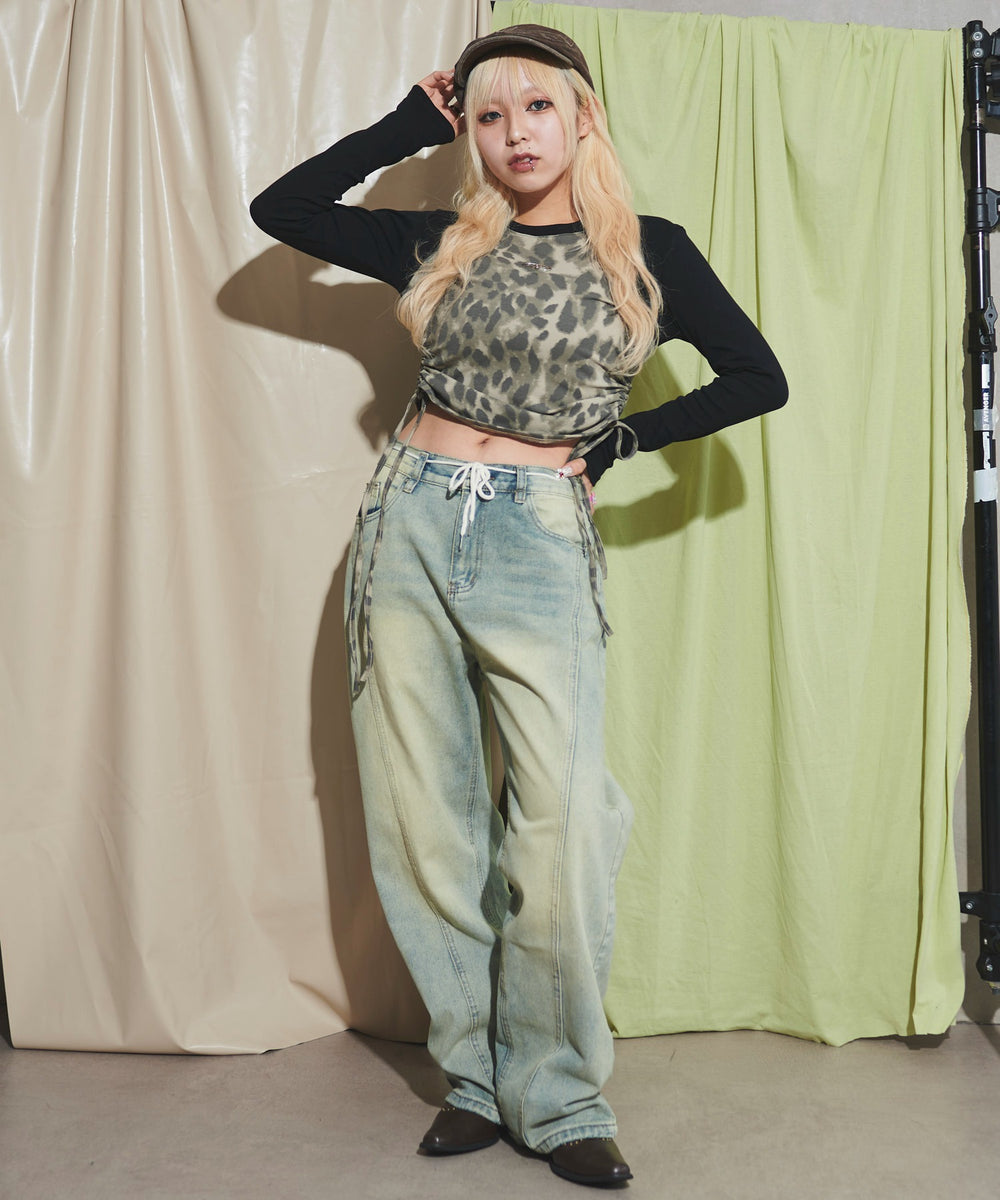 ベージュ モデル：155cm F着用