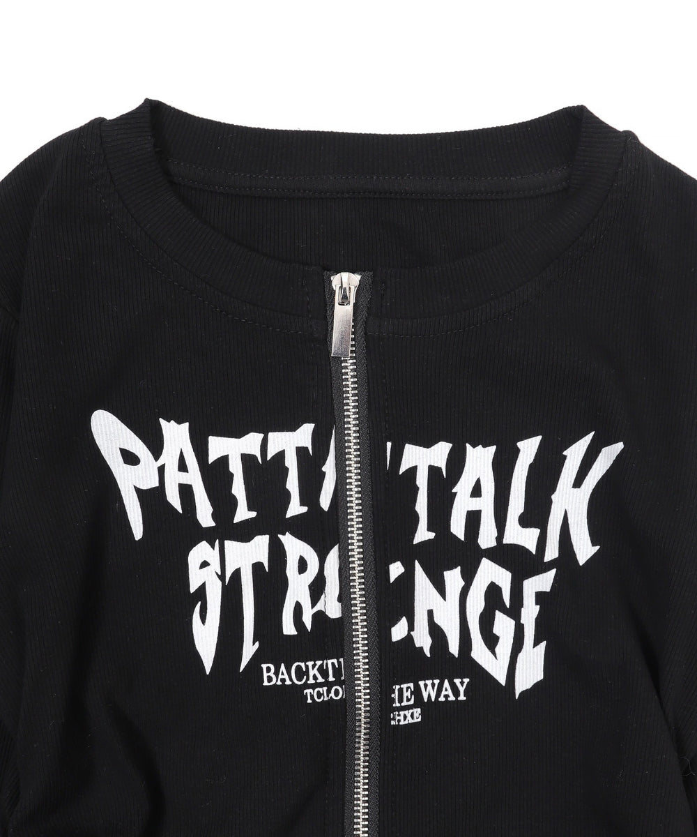 グラフィックロゴWジップトップス