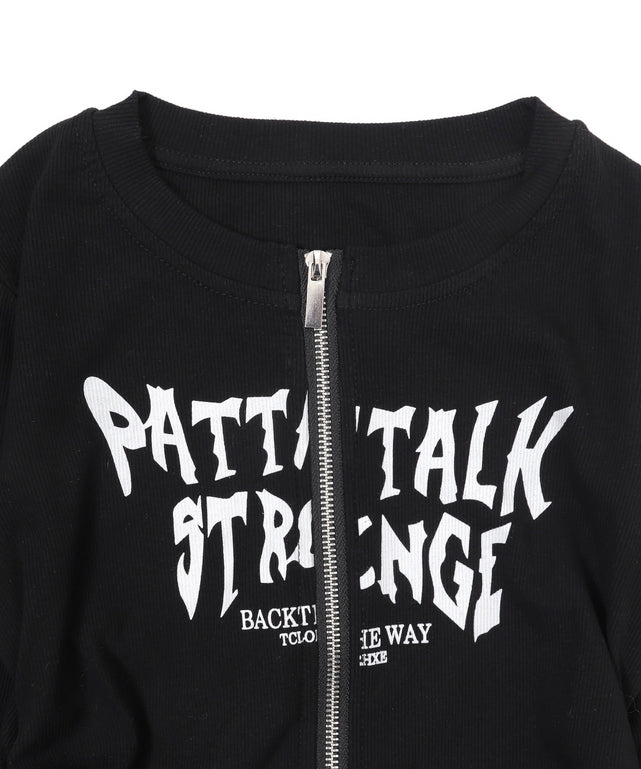 グラフィックロゴWジップトップス