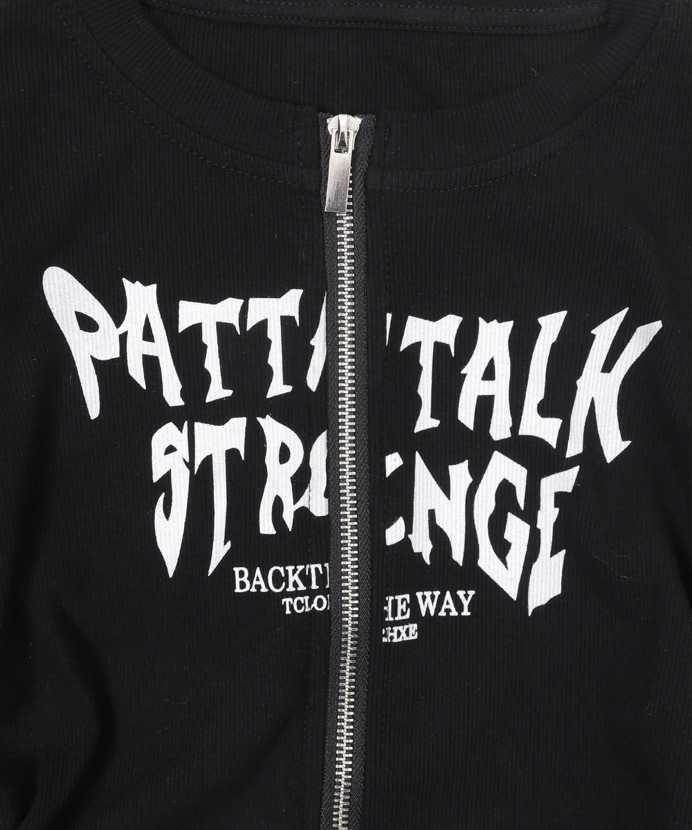 グラフィックロゴWジップトップス