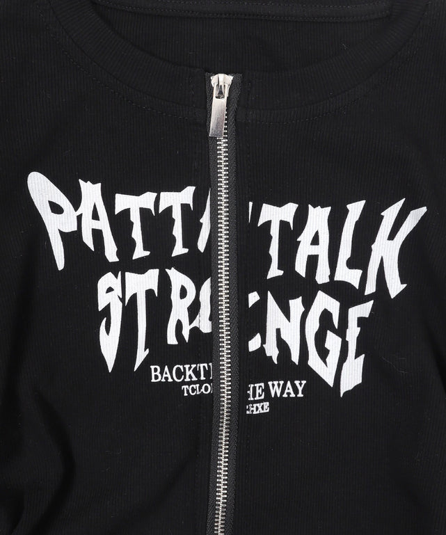 グラフィックロゴWジップトップス