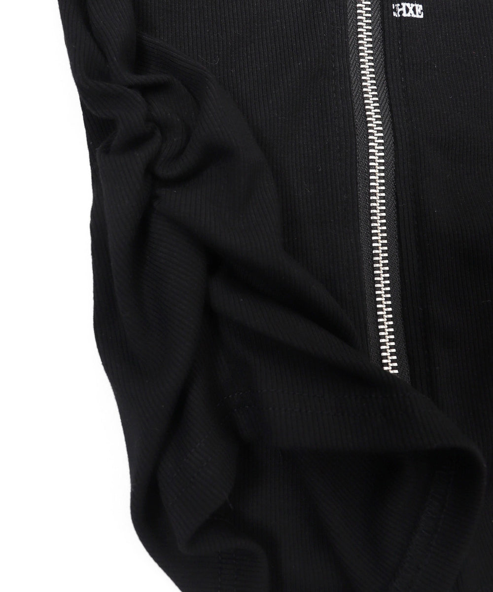 グラフィックロゴWジップトップス