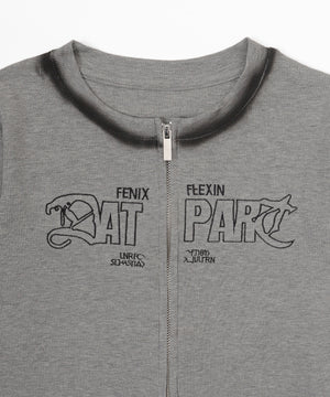 Wジップロゴブリーチトップス