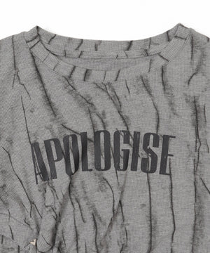 ハートスタッズアシメプリントトップス