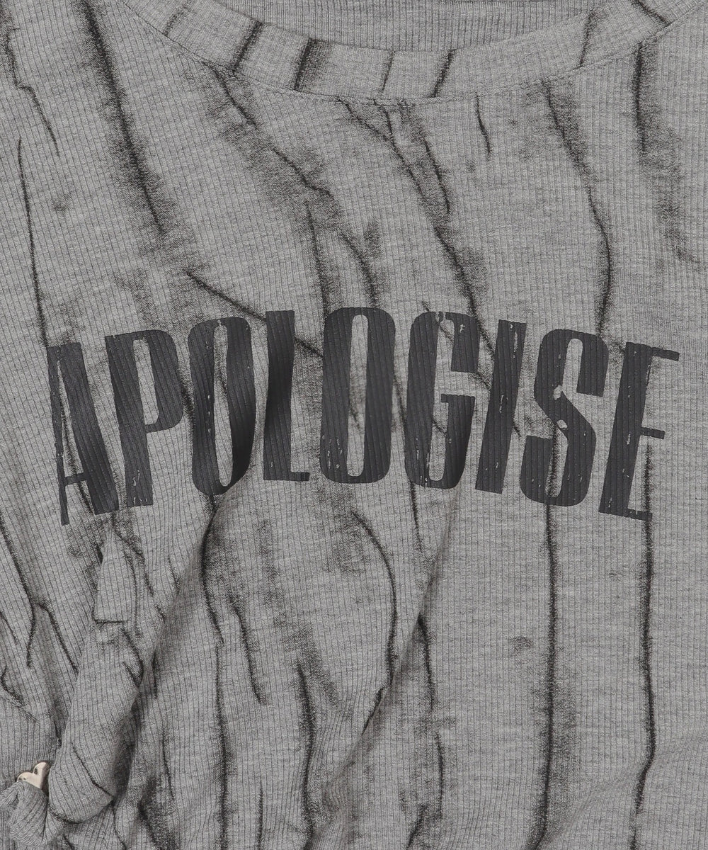 ハートスタッズアシメプリントトップス