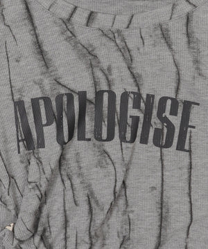 ハートスタッズアシメプリントトップス