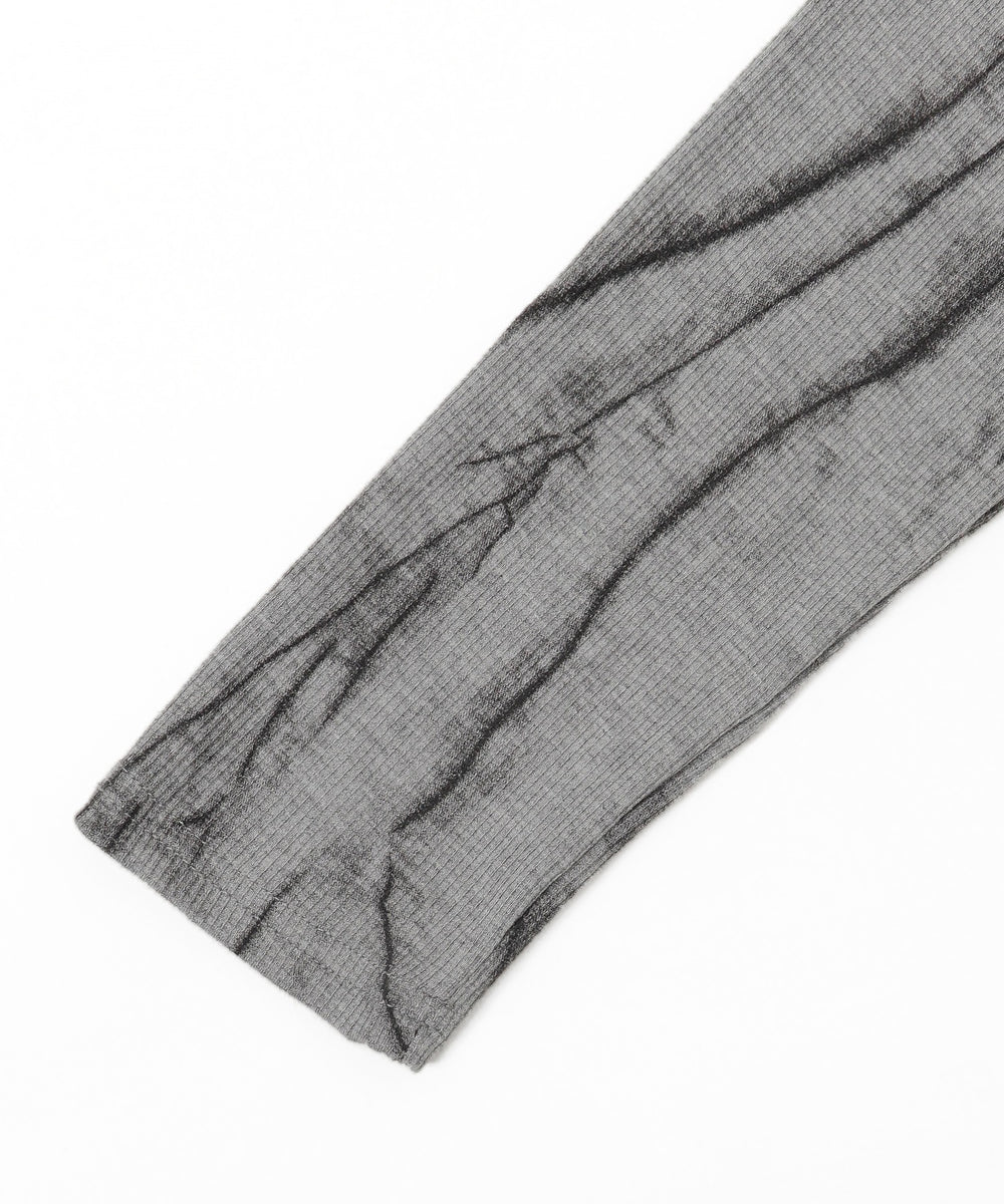 ハートスタッズアシメプリントトップス