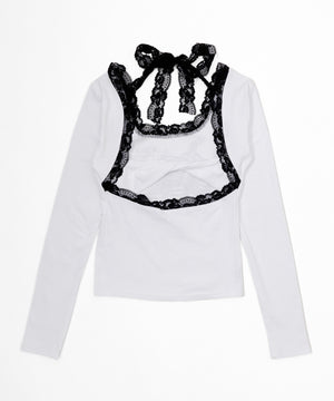 レースデザインバタフライトップス