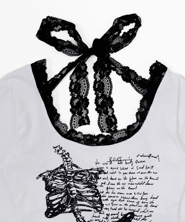 レースデザインバタフライトップス