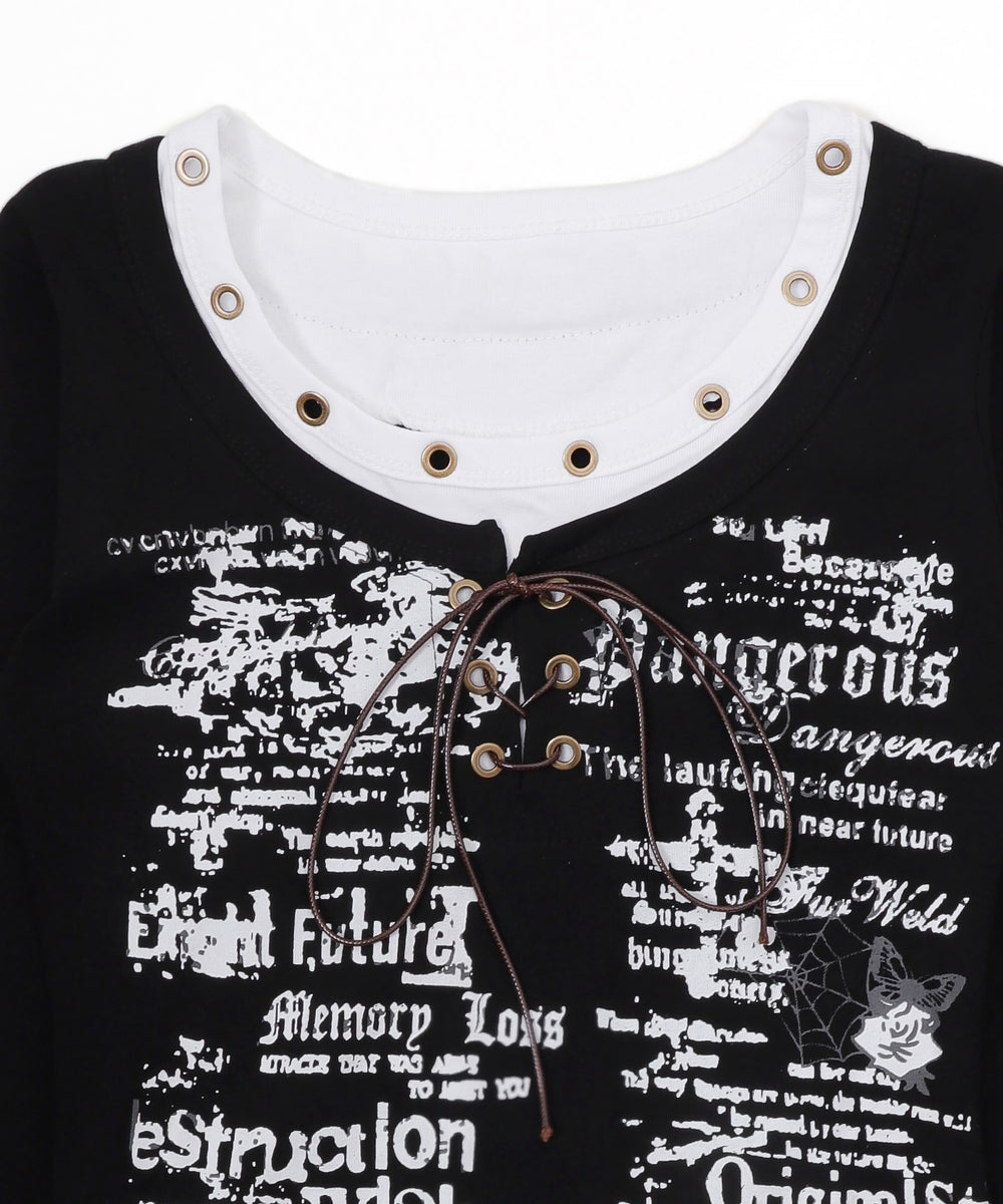 ハトメネックデザイントップス