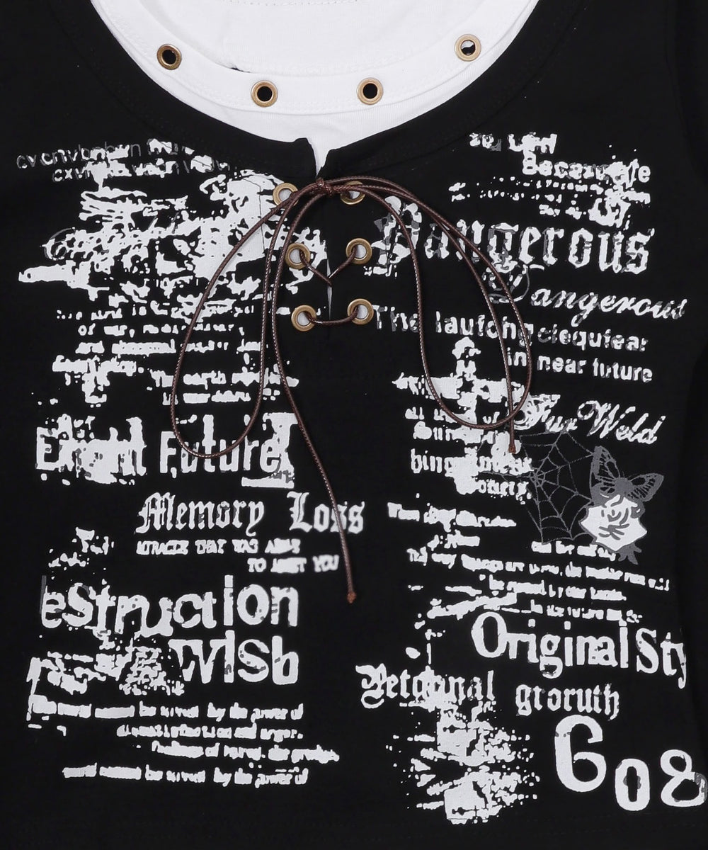 ハトメネックデザイントップス