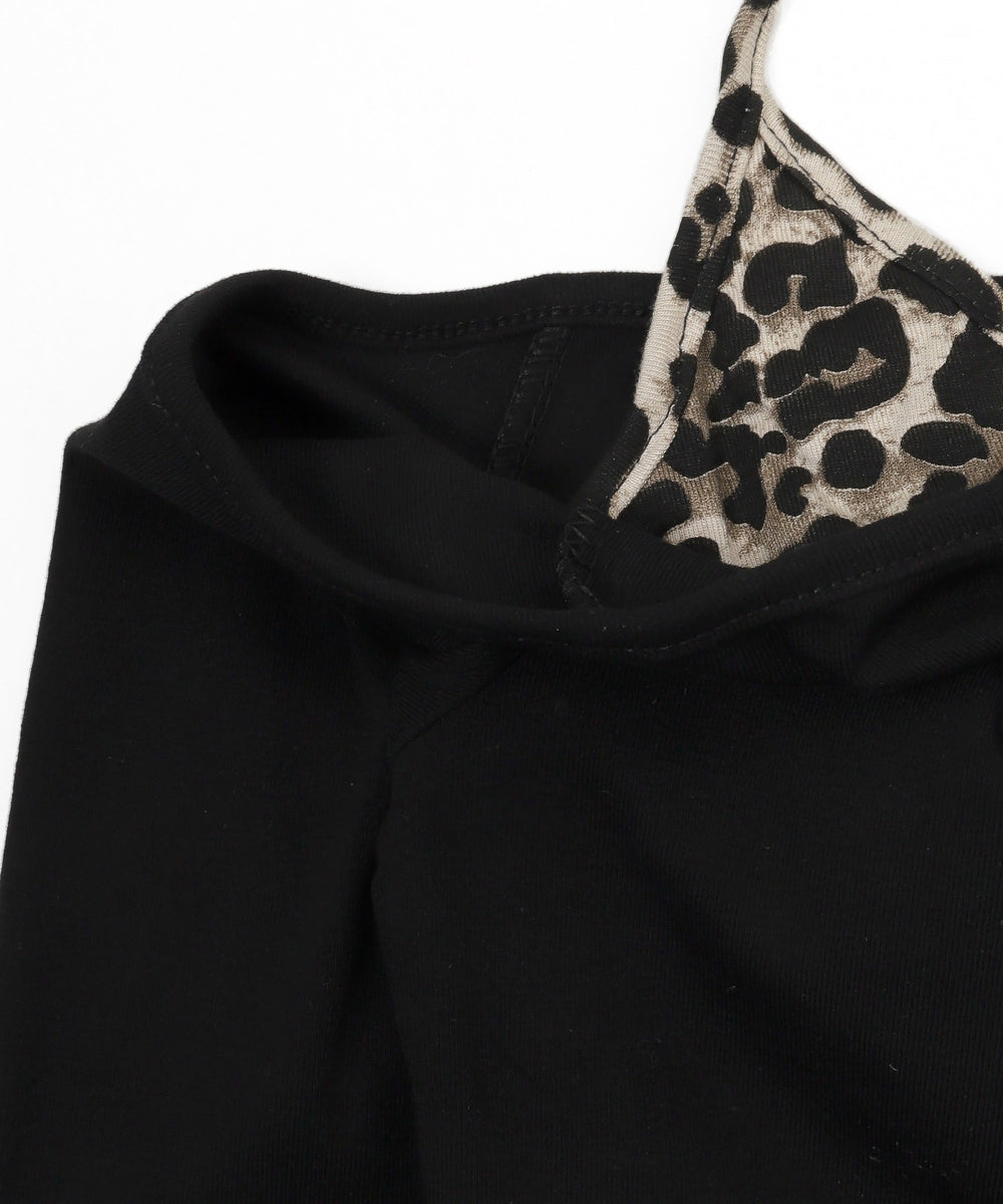 レオパードキャミドッキングトップス