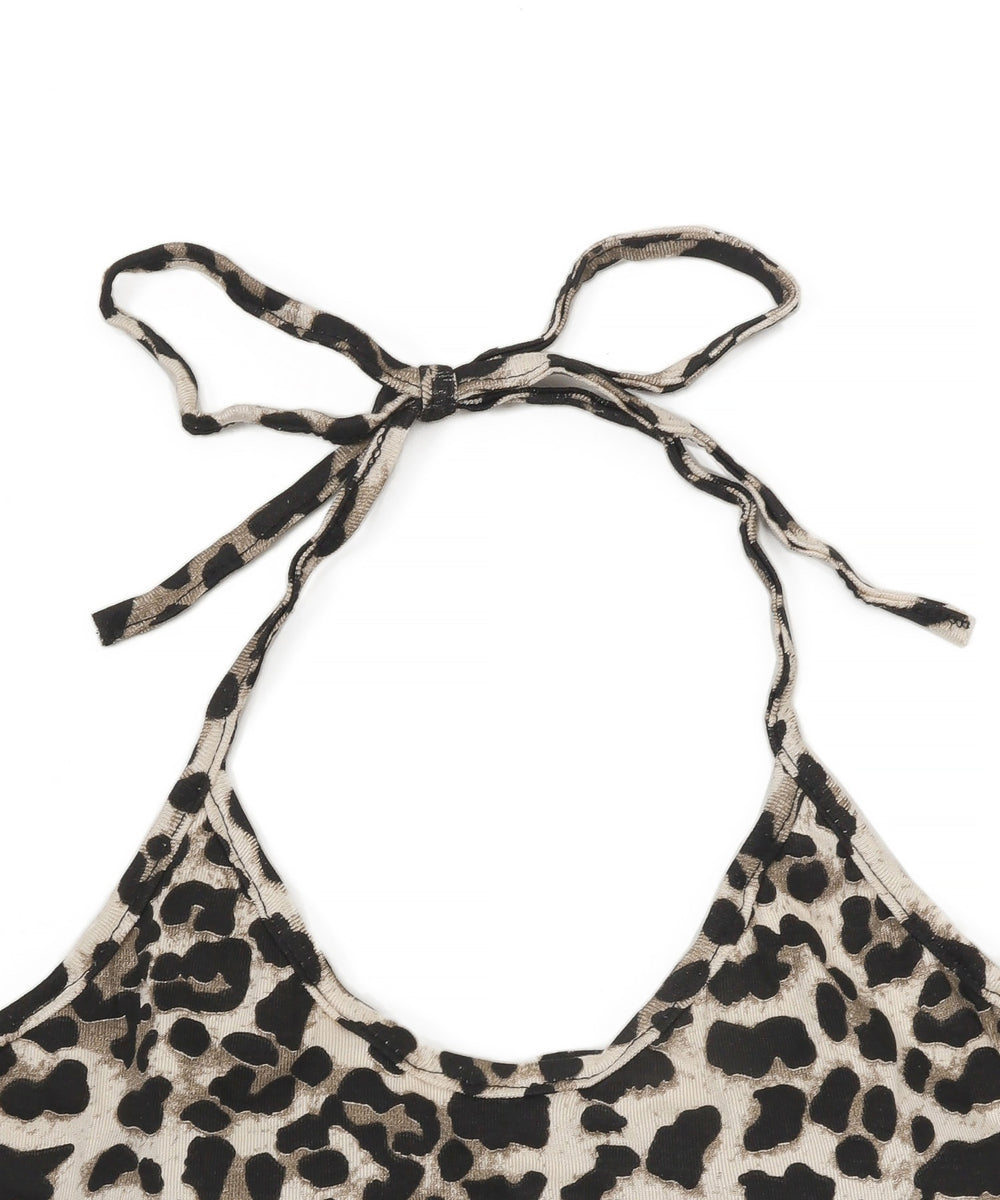 レオパードキャミドッキングトップス