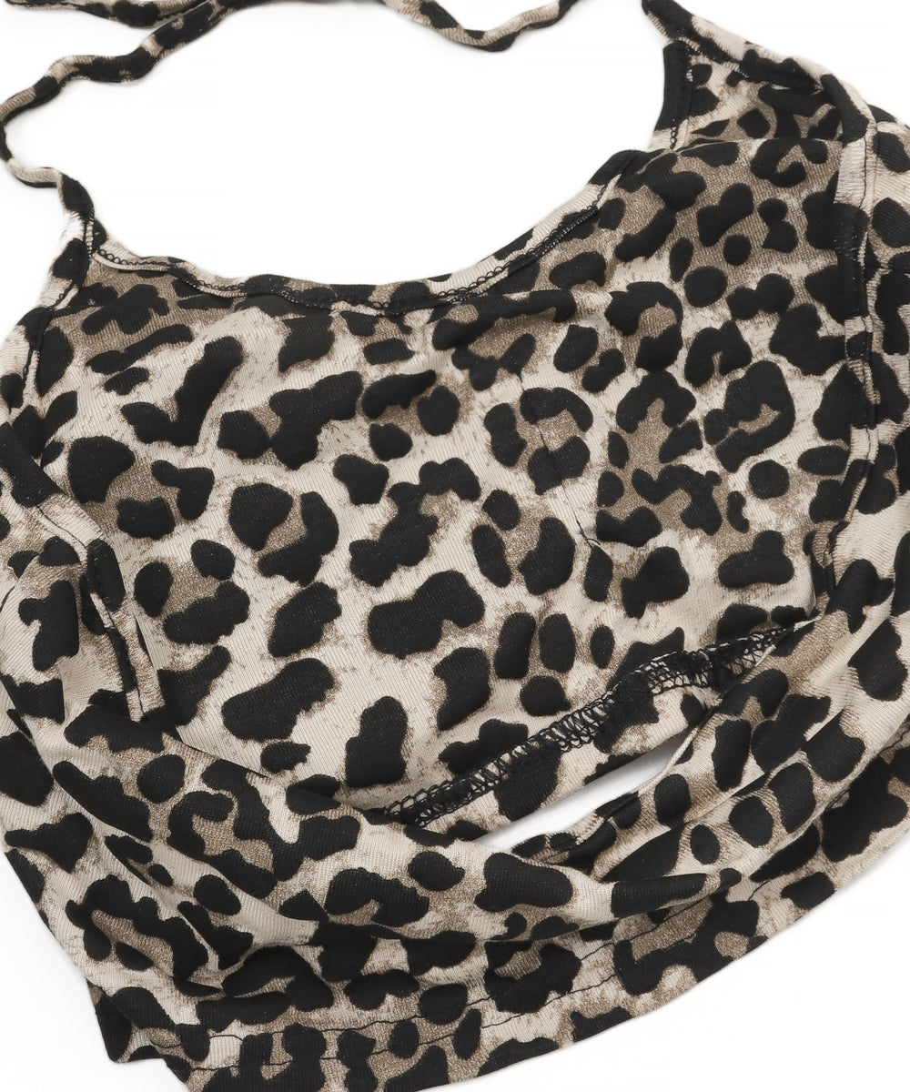 レオパードキャミドッキングトップス