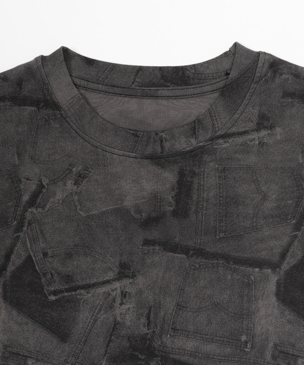 デニムパッチワークピチT