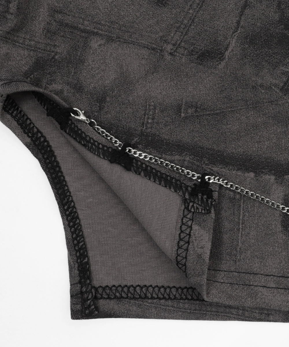 デニムパッチワークピチT