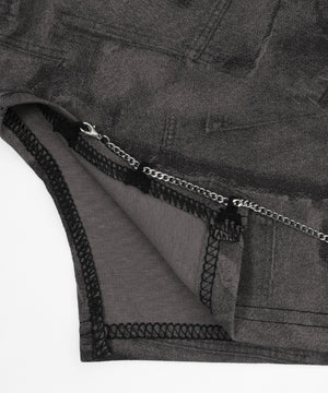 デニムパッチワークピチT