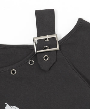 ベルトショルダーローズモチーフT