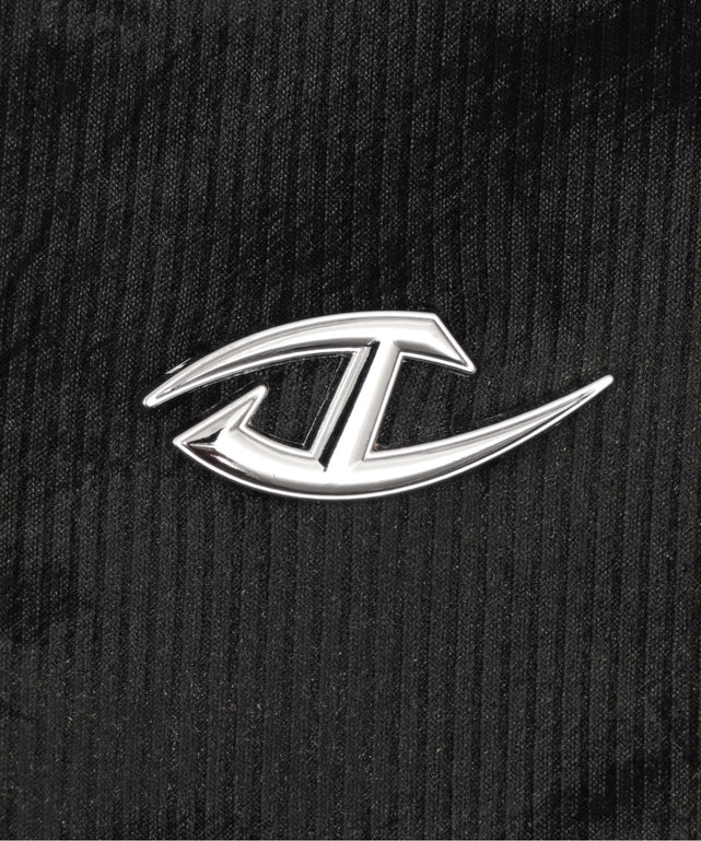 Wジップメタルパッチピチトップス