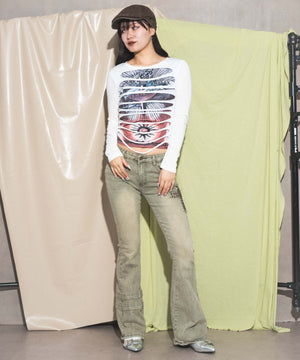 ホワイト 　モデル:168cm F着用