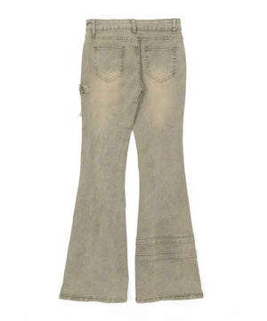 クロススタッズフレアデニムパンツ