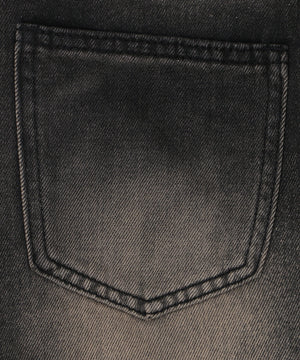 ストーンベルト付きウォッシュドデニムミニスカパン