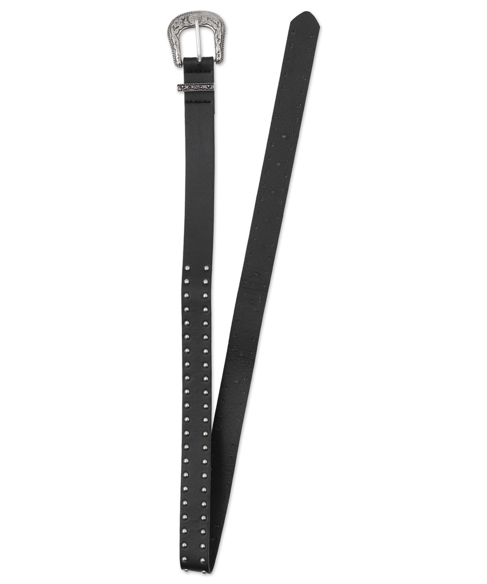 ストーンベルト付きウォッシュドデニムミニスカパン