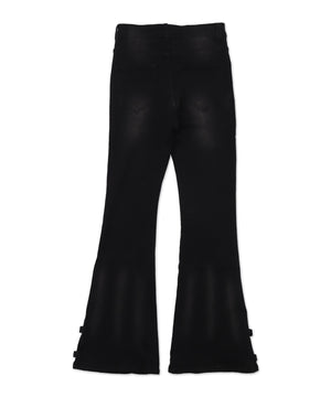 デザインスリットストレッチフレアデニム