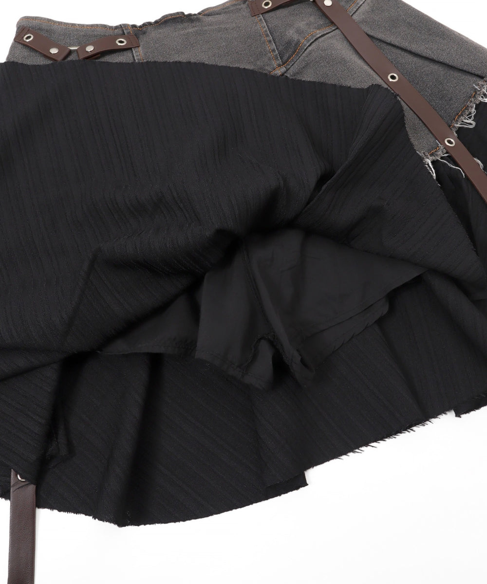 イレギュラーヘムデニムスカパン