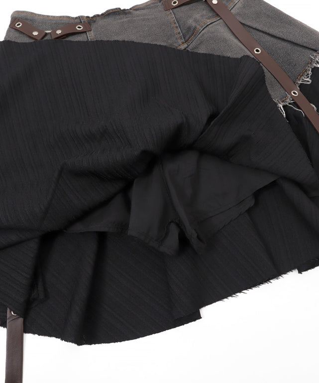 イレギュラーヘムデニムスカパン