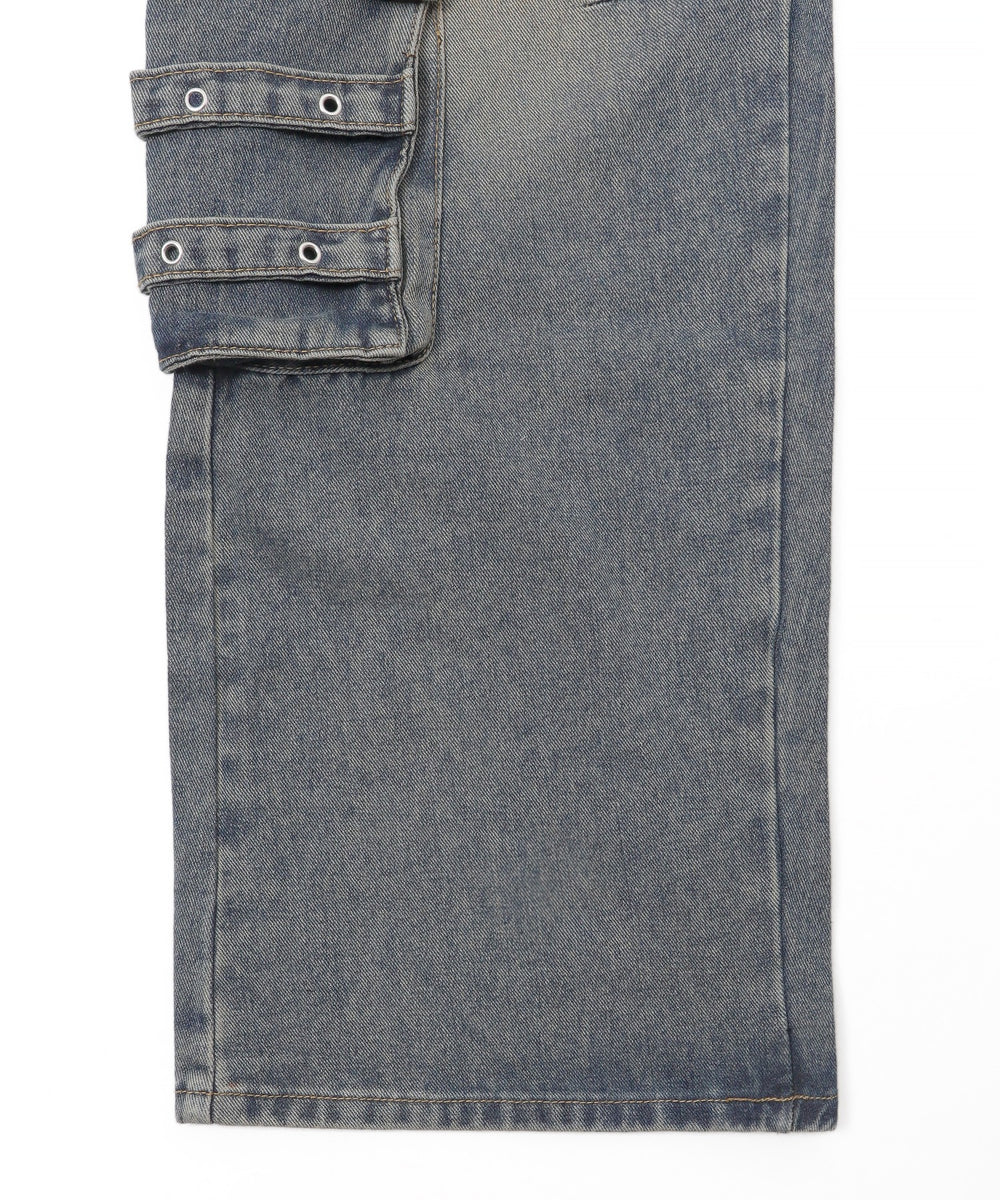 サス付きダブルウエストカーゴデニム