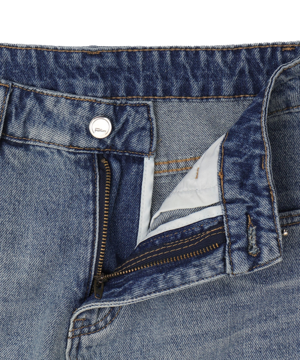 ドームスタッズワイドカーゴデニム