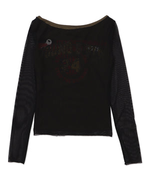 バイカラーシアーデザイントップス