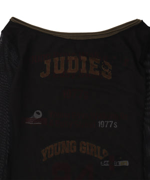 バイカラーシアーデザイントップス