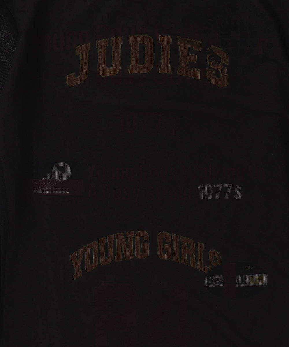 バイカラーシアーデザイントップス