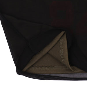 バイカラーシアーデザイントップス