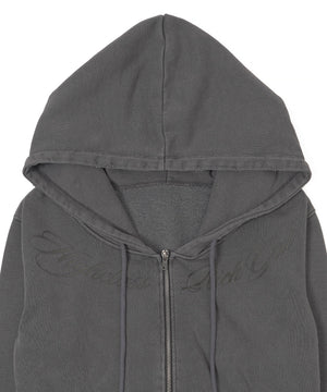 グラフィックダメージWジップパーカー