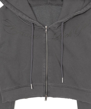 グラフィックダメージWジップパーカー