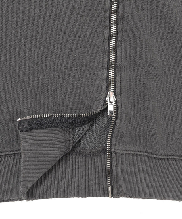 グラフィックダメージWジップパーカー