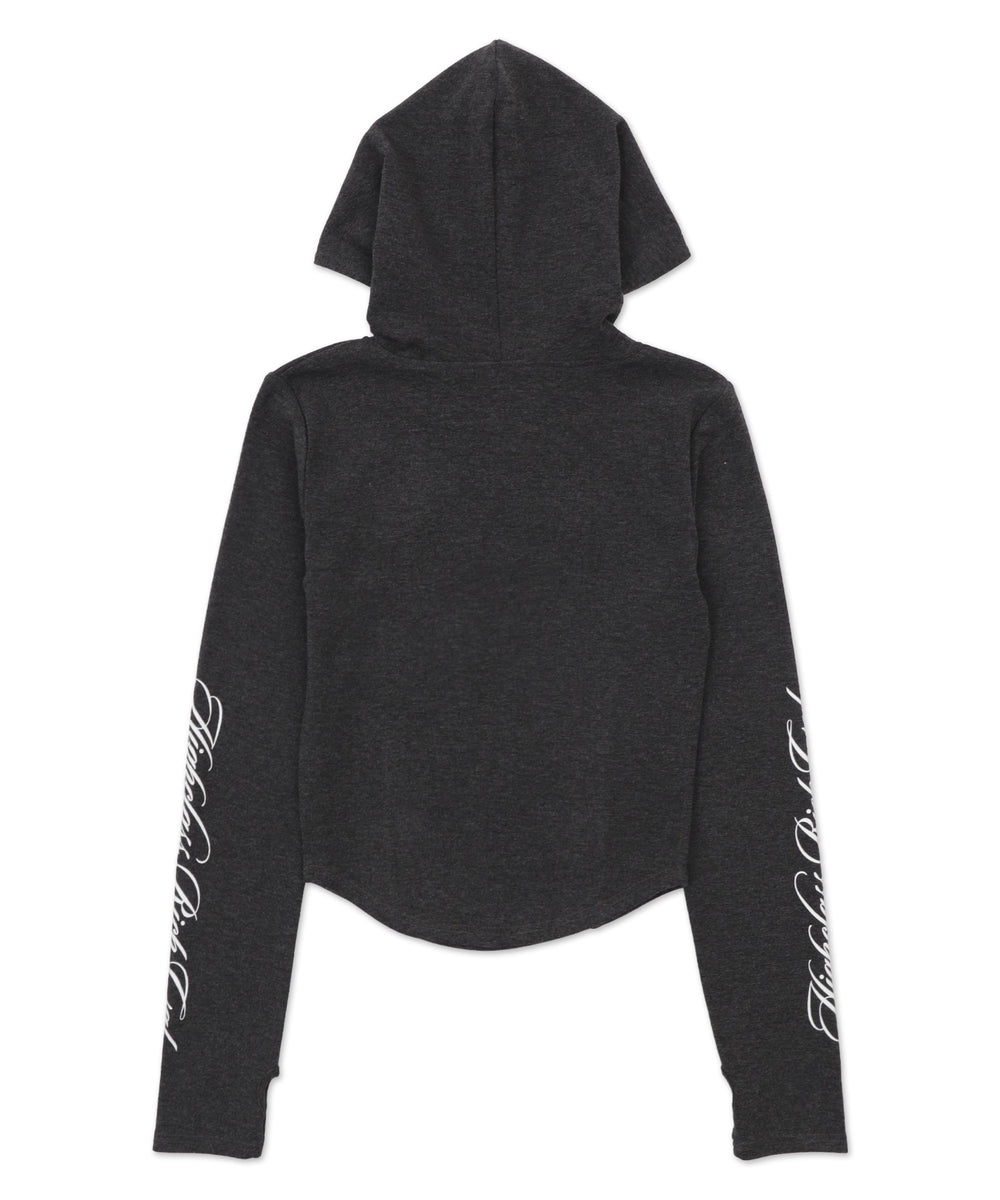 ハイビスカス刺繍パーカー