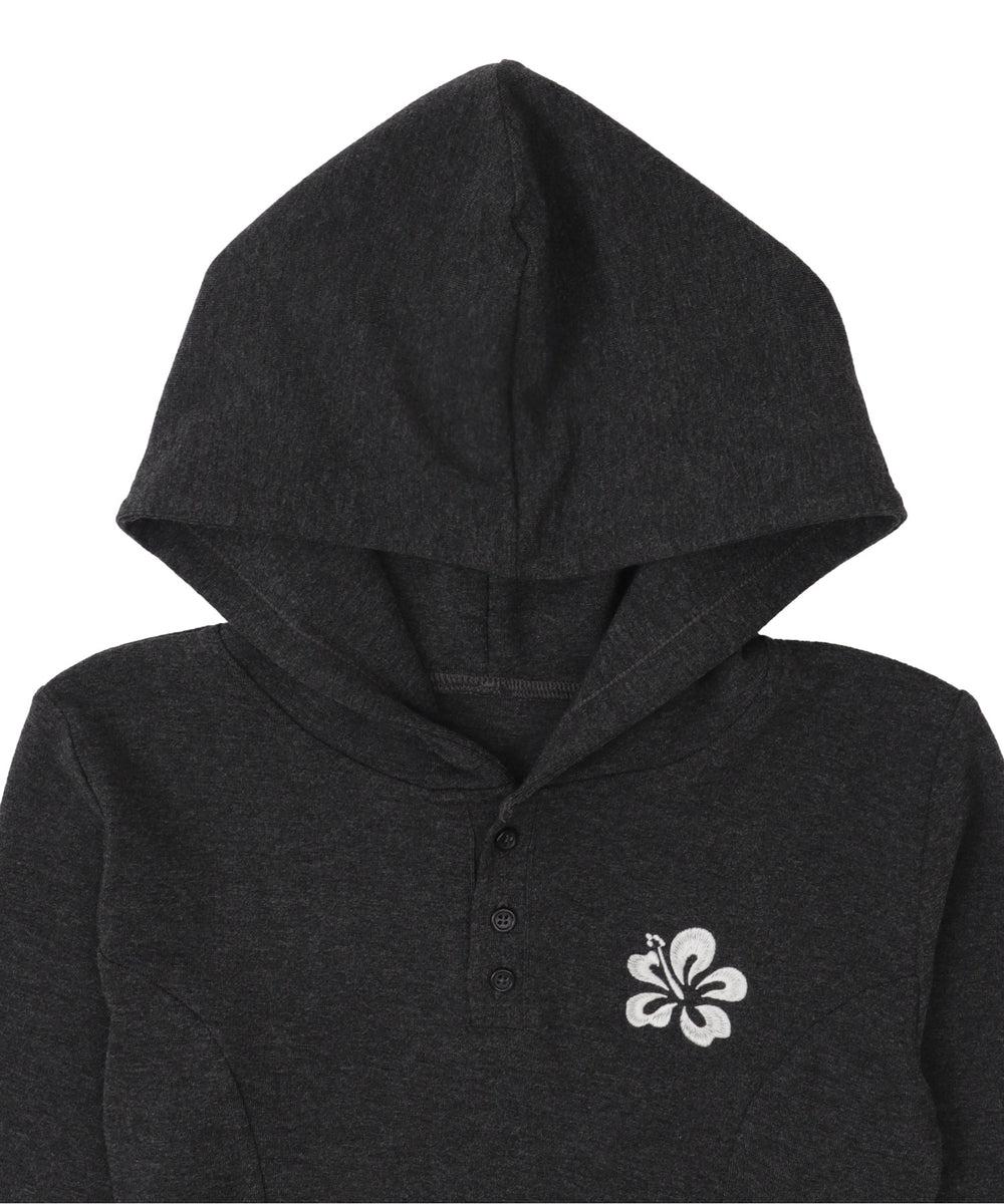 ハイビスカス刺繍パーカー