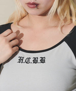 袖レースグラフィックトップ