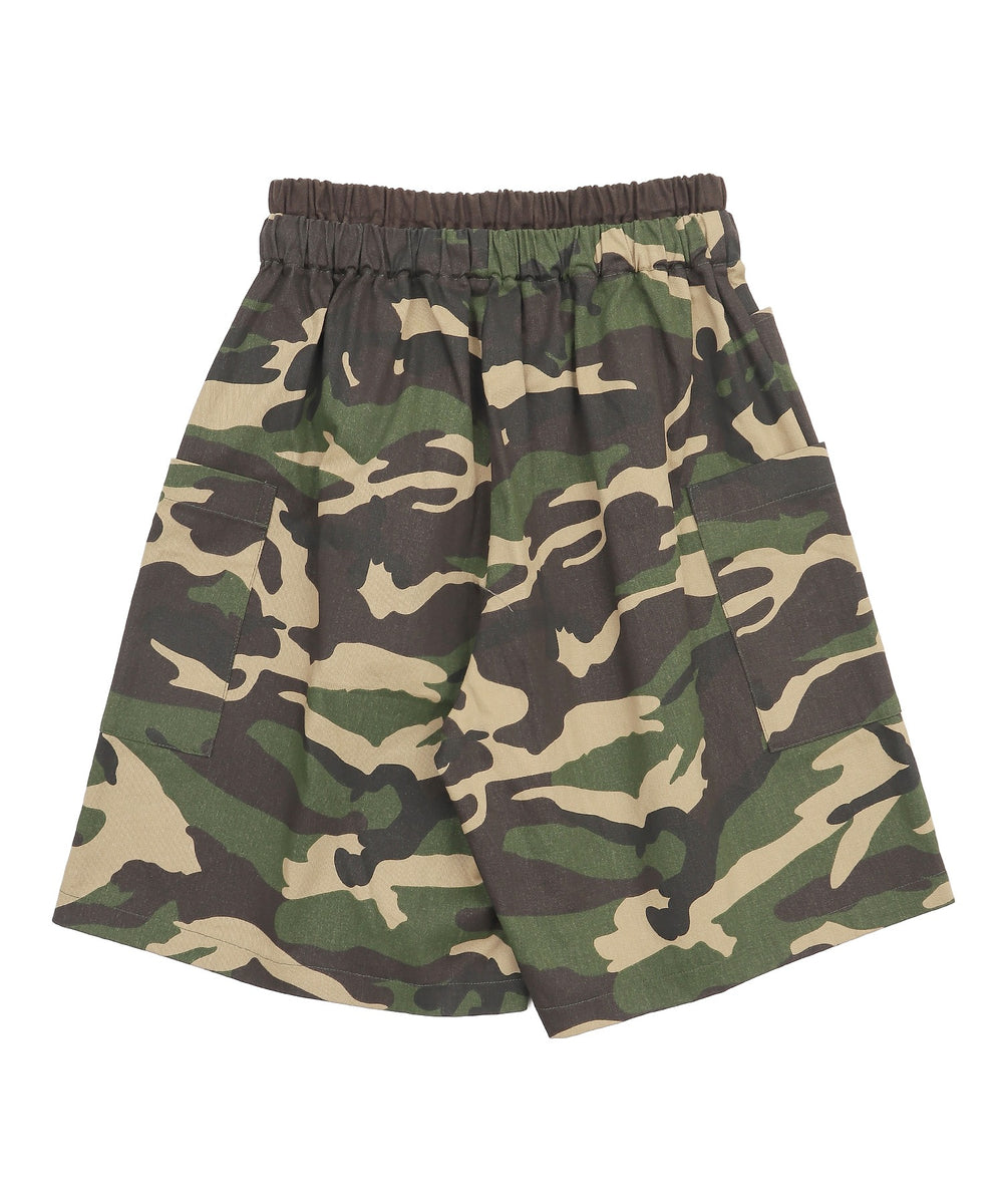ダブルウエストカモフラハーフパンツ