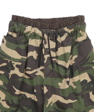 ダブルウエストカモフラハーフパンツ