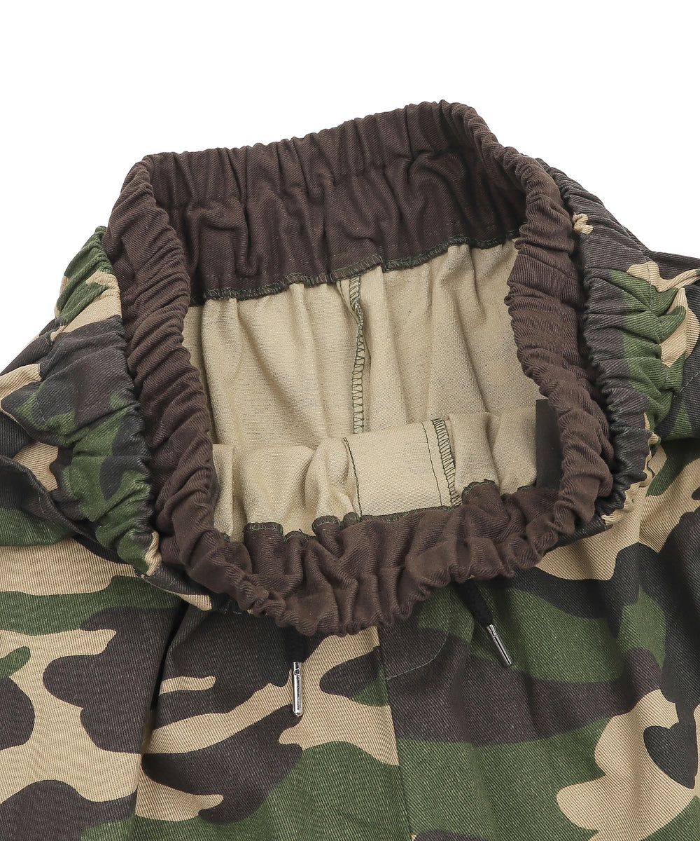 ダブルウエストカモフラハーフパンツ