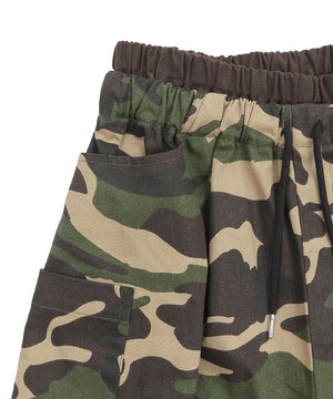 ダブルウエストカモフラハーフパンツ