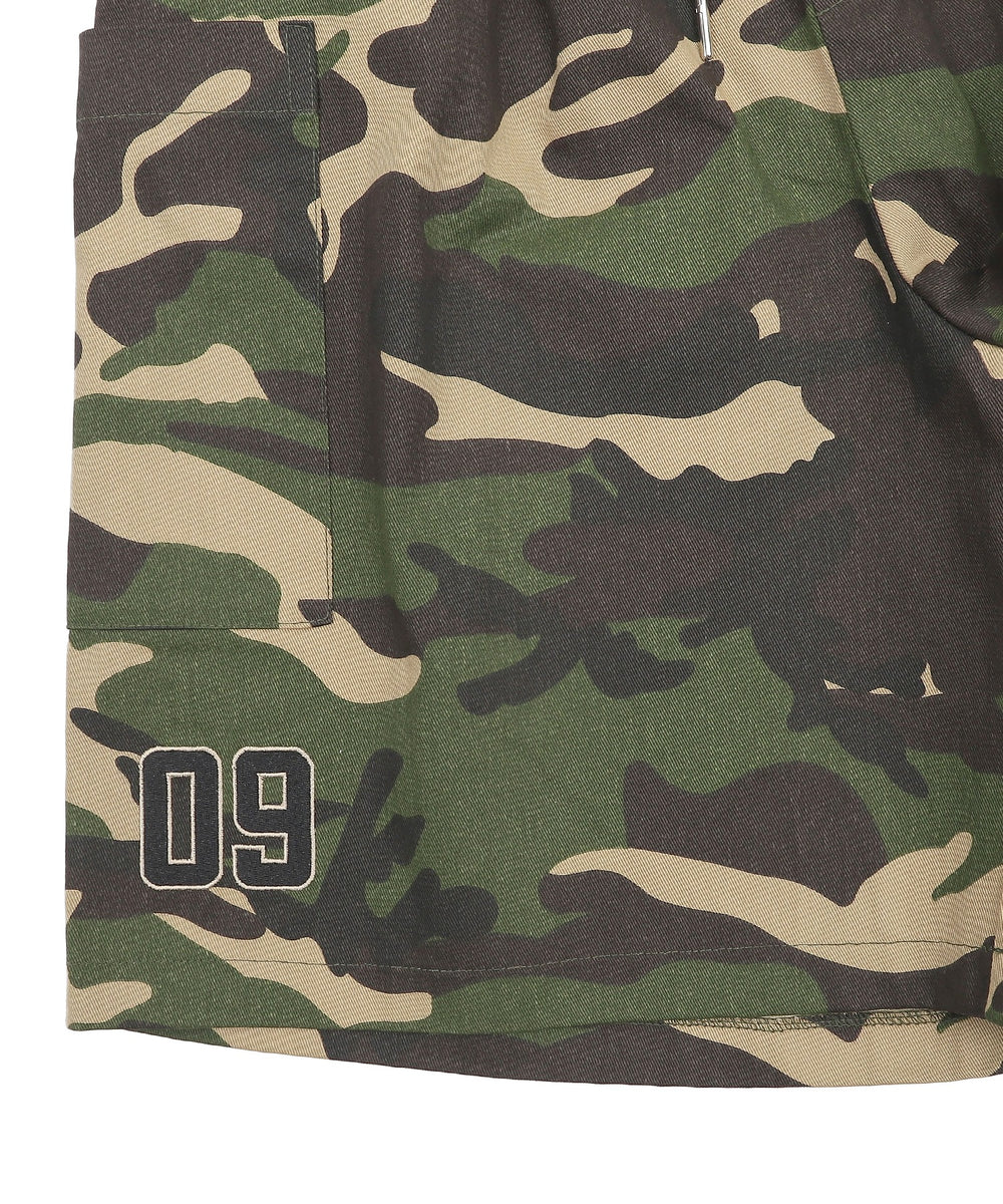 ダブルウエストカモフラハーフパンツ