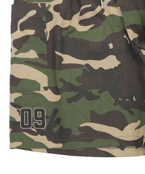 ダブルウエストカモフラハーフパンツ
